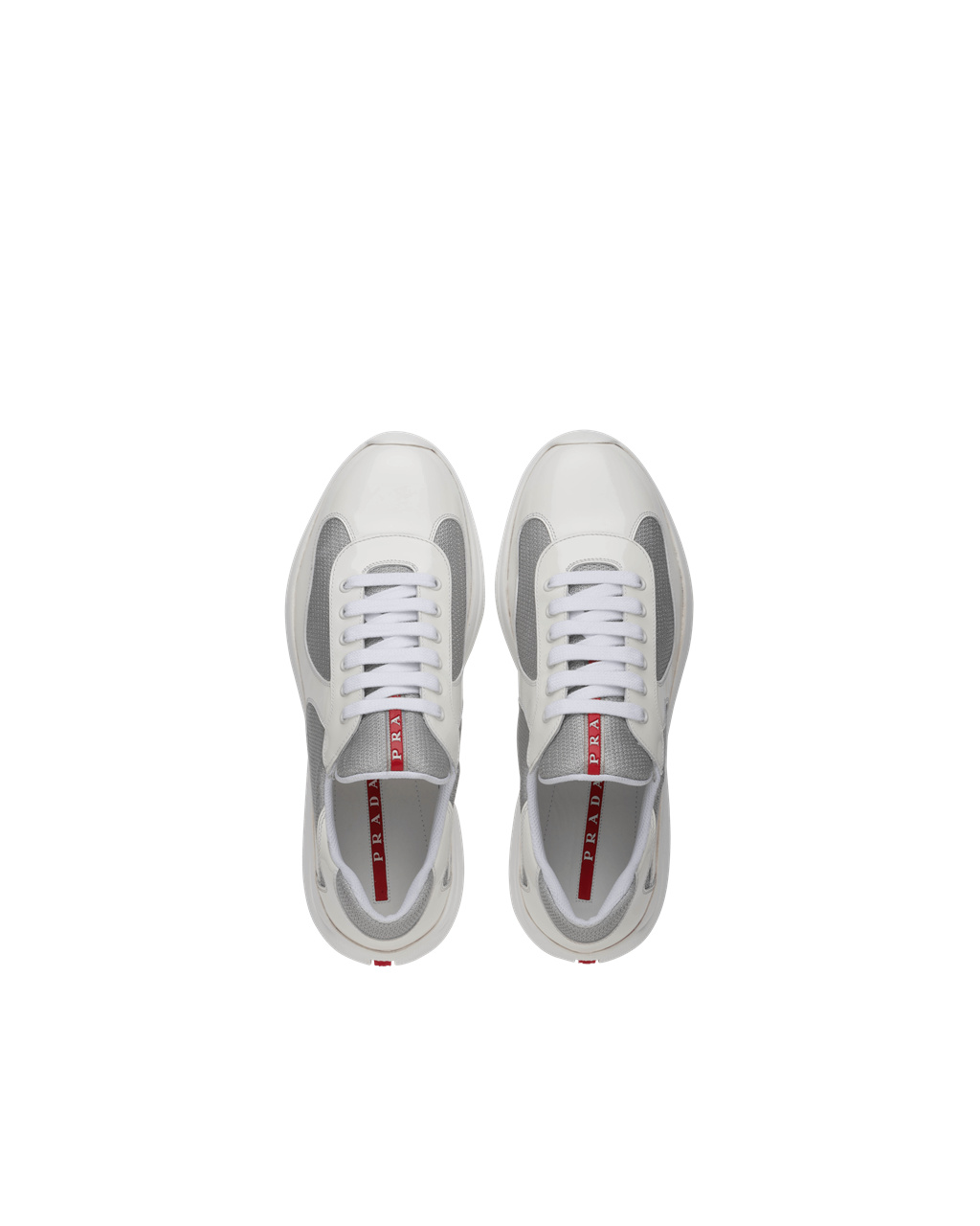 Prada Prada America's Cup Sneakers Blancas Plateadas | 35967-AZVF