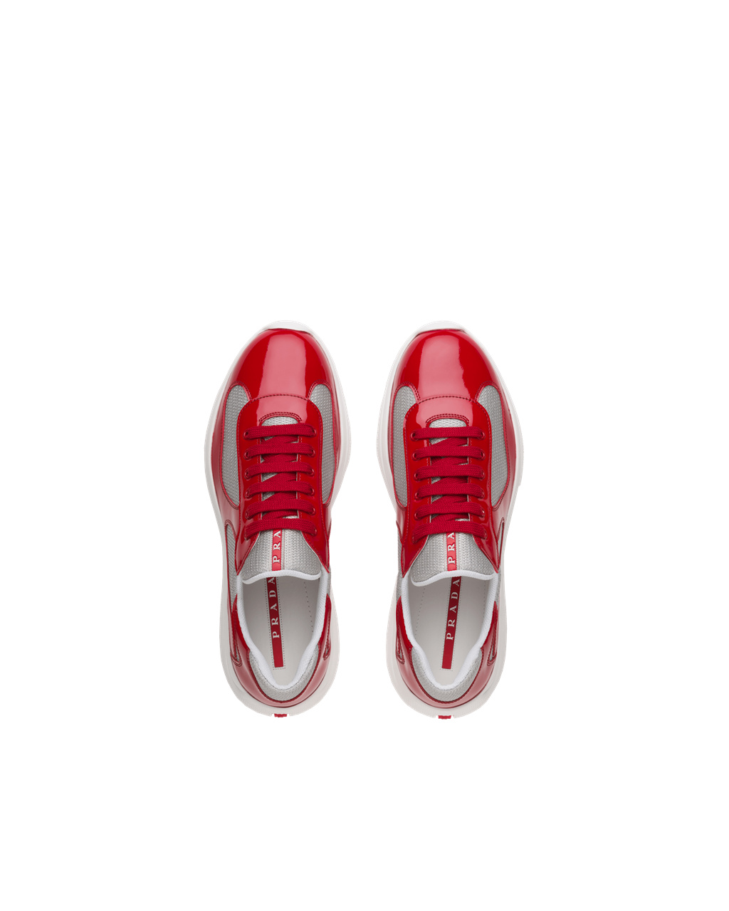 Prada Prada America's Cup Sneakers Rojas Plateadas | 31845-JDEP