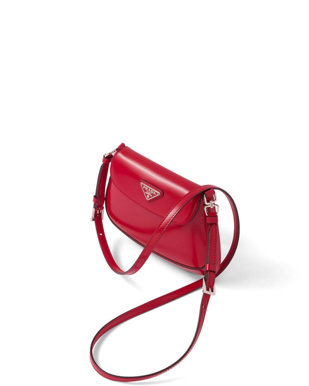 Prada Prada Cleo Brushed Cuero Mini Bag Scarlet | 16342-NRMJ