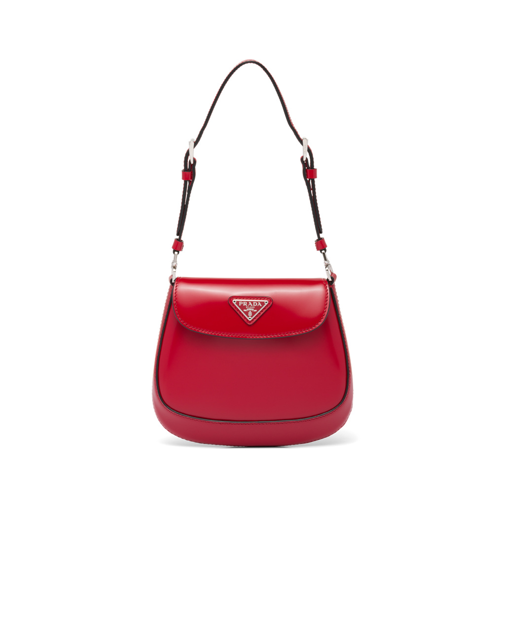 Prada Prada Cleo Brushed Cuero Mini Bag Scarlet | 16342-NRMJ