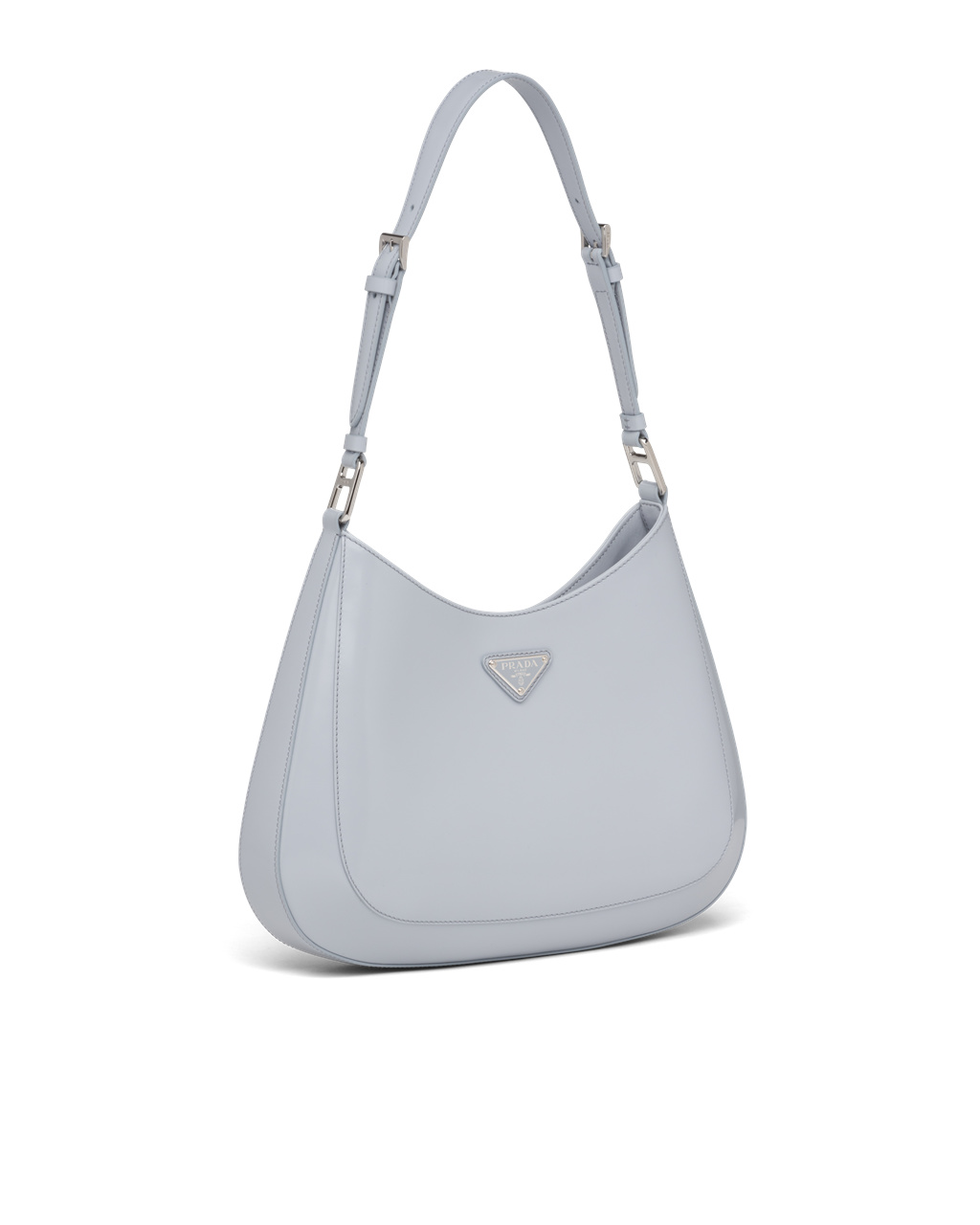 Prada Prada Cleo Brushed Cuero Shoulder Bag Azules | 05416-WBDY