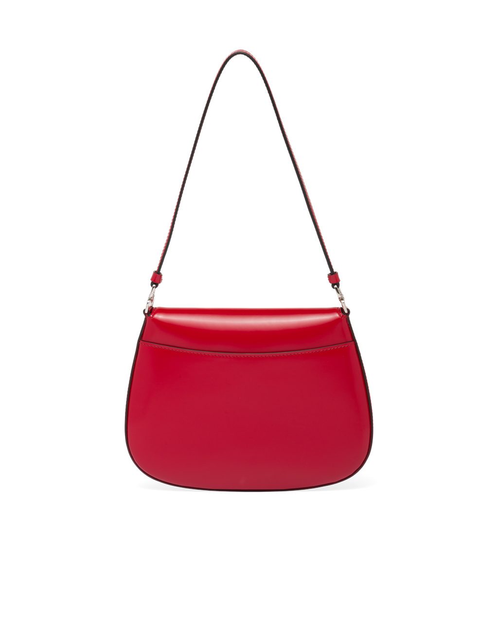 Prada Prada Cleo Brushed Cuero Shoulder Bag With Flap Scarlet | 19387-PANG