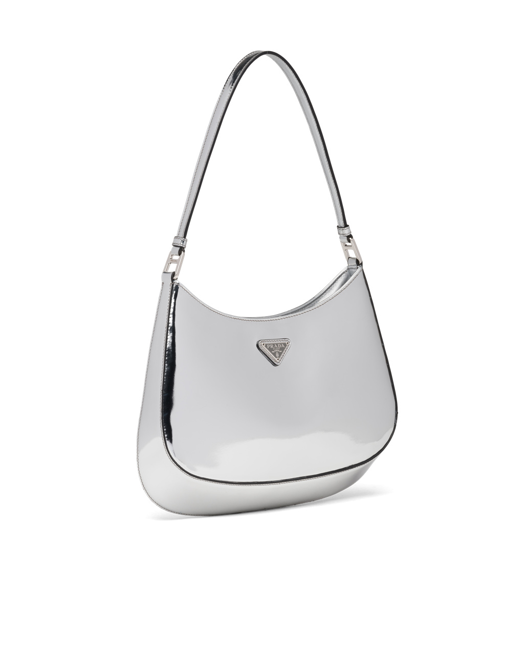 Prada Prada Cleo Brushed Cuero Shoulder Bag Plateadas | 23951-KMFA