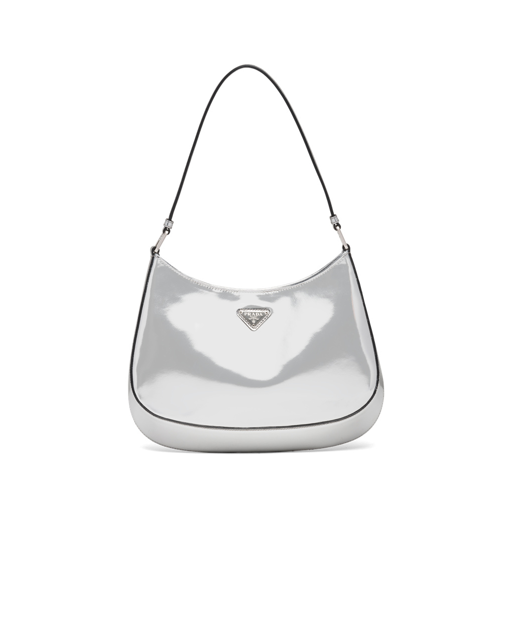 Prada Prada Cleo Brushed Cuero Shoulder Bag Plateadas | 23951-KMFA