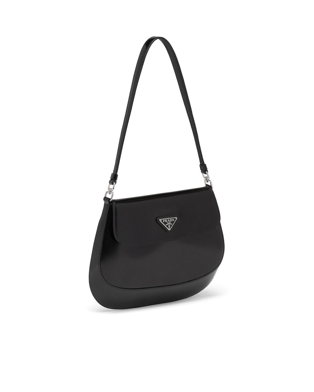 Prada Prada Cleo Brushed Cuero Shoulder Bag With Flap Negras | 43562-YBXN