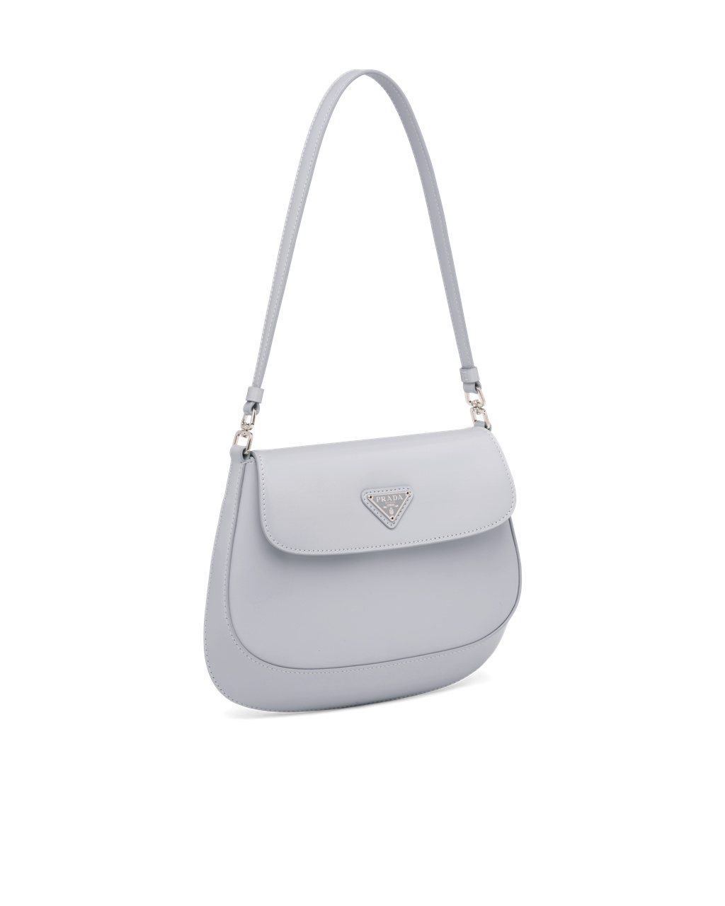 Prada Prada Cleo Brushed Cuero Shoulder Bag With Flap Azules | 59286-CYQS