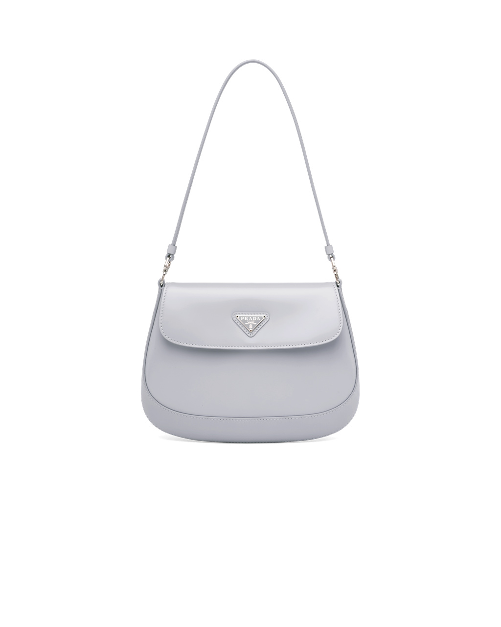 Prada Prada Cleo Brushed Cuero Shoulder Bag With Flap Azules | 59286-CYQS