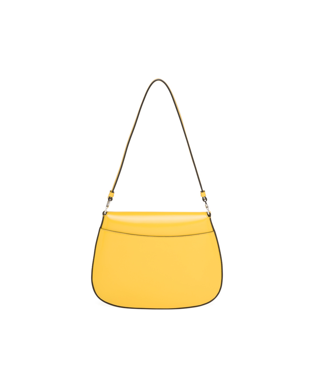 Prada Prada Cleo Brushed Cuero Shoulder Bag With Flap Amarillo | 67098-UJYX