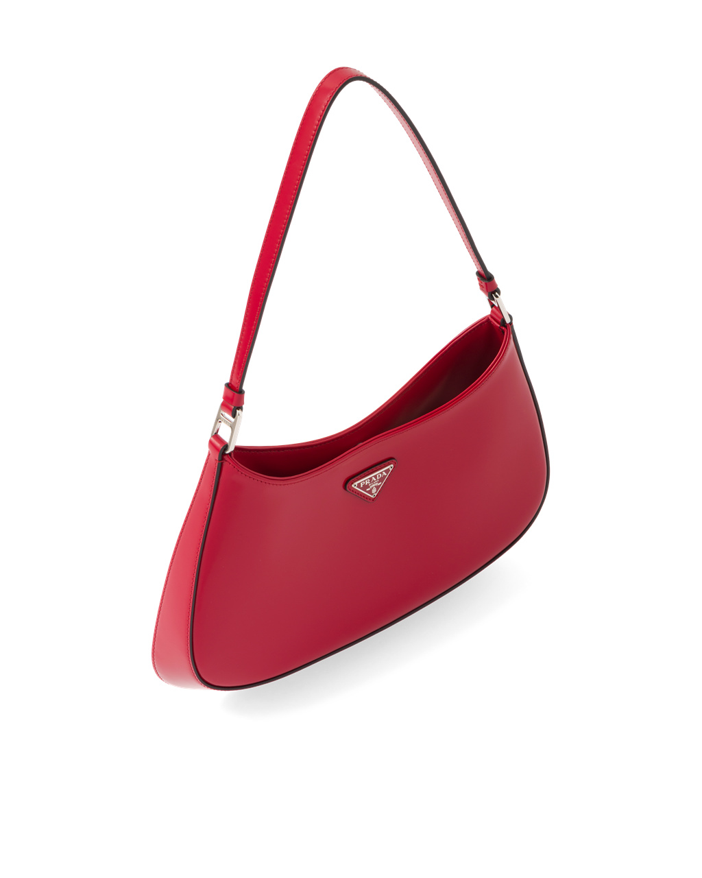 Prada Prada Cleo Brushed Cuero Shoulder Bag Scarlet | 73451-QTZG