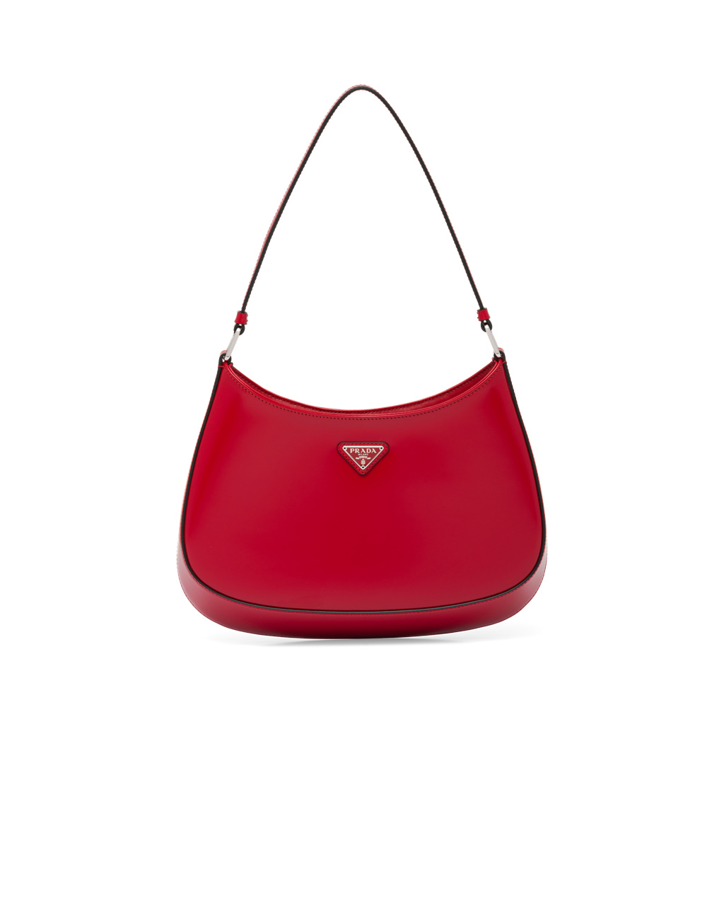 Prada Prada Cleo Brushed Cuero Shoulder Bag Scarlet | 73451-QTZG