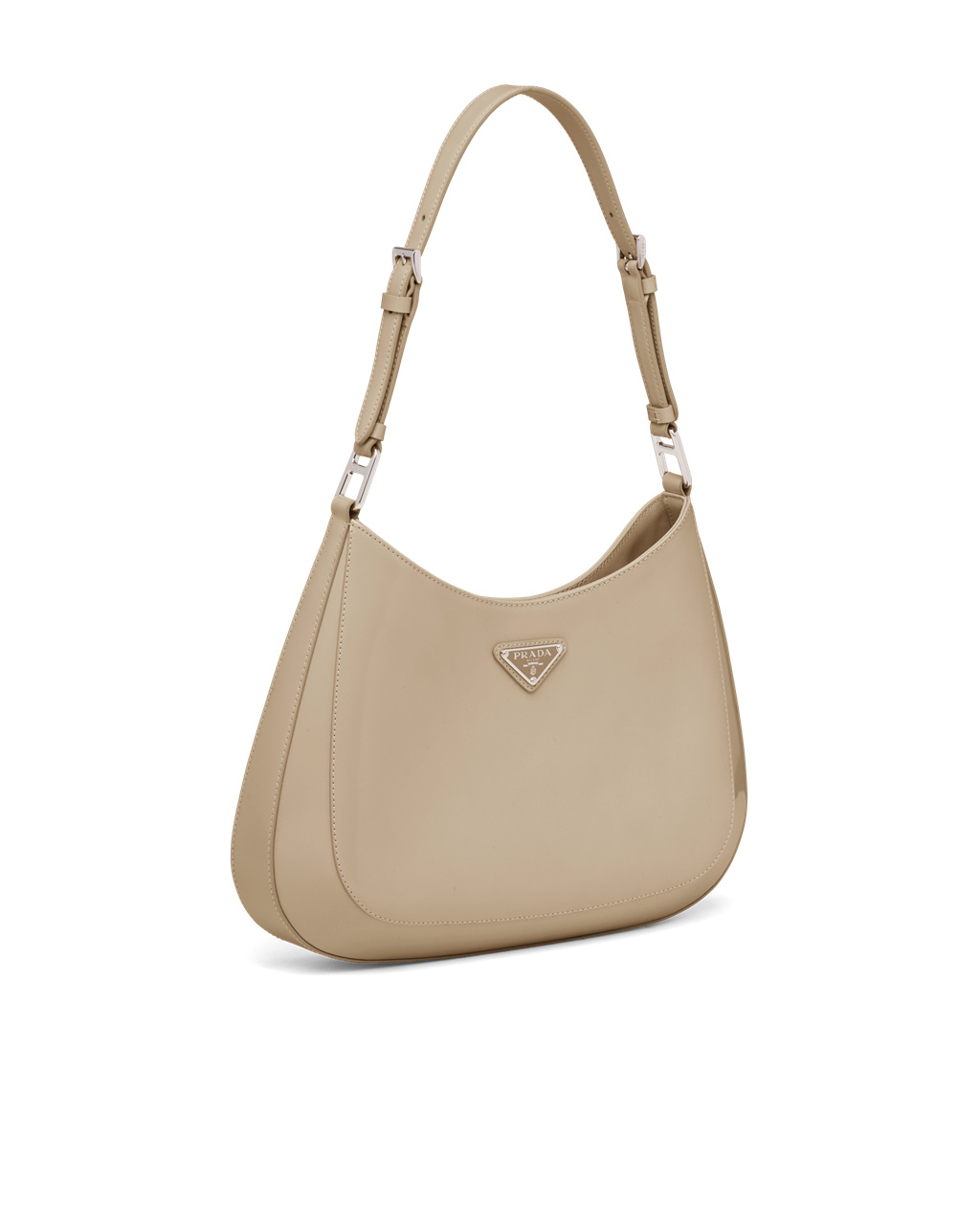 Prada Prada Cleo Brushed Cuero Shoulder Bag Beige | 78520-YJTS