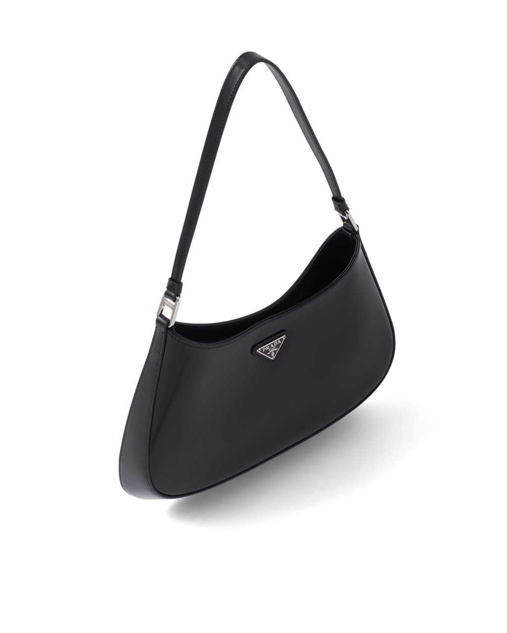 Prada Prada Cleo Brushed Cuero Shoulder Bag Negras | 84713-QNMC