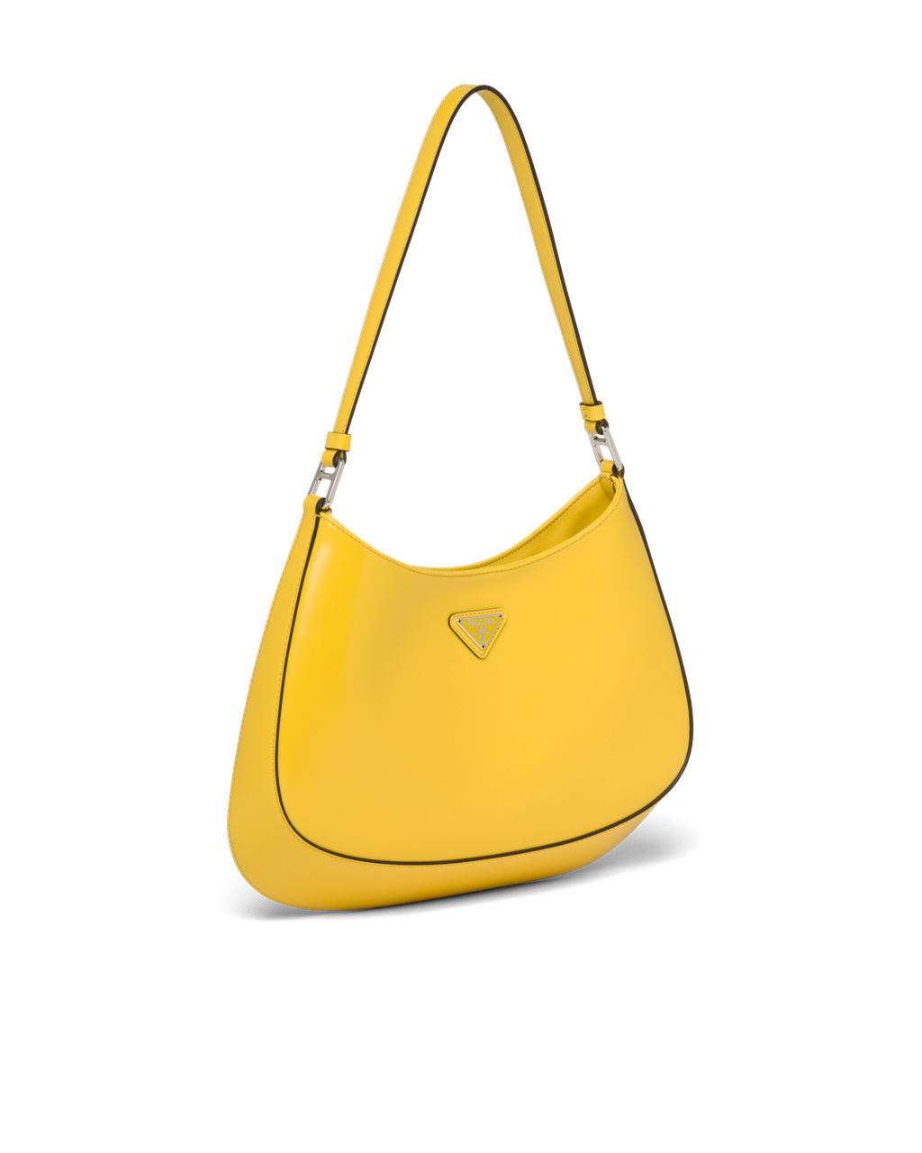 Prada Prada Cleo Brushed Cuero Shoulder Bag Amarillo | 95047-YOHU