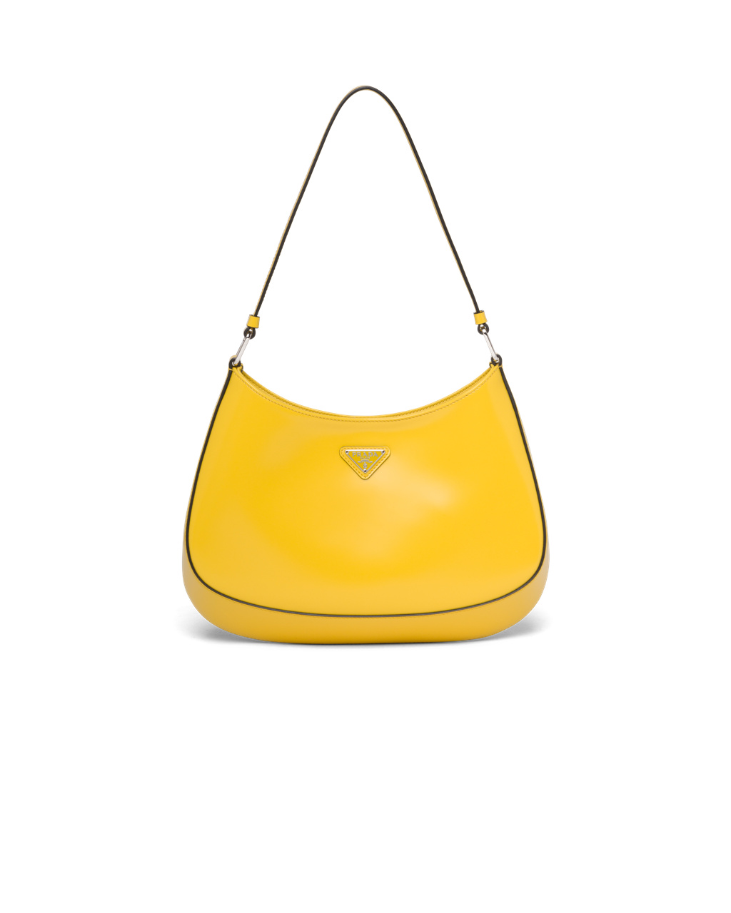 Prada Prada Cleo Brushed Cuero Shoulder Bag Amarillo | 95047-YOHU