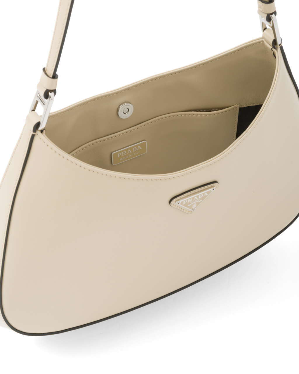 Prada Prada Cleo Brushed Cuero Shoulder Bag Desert N | 97068-WEDQ