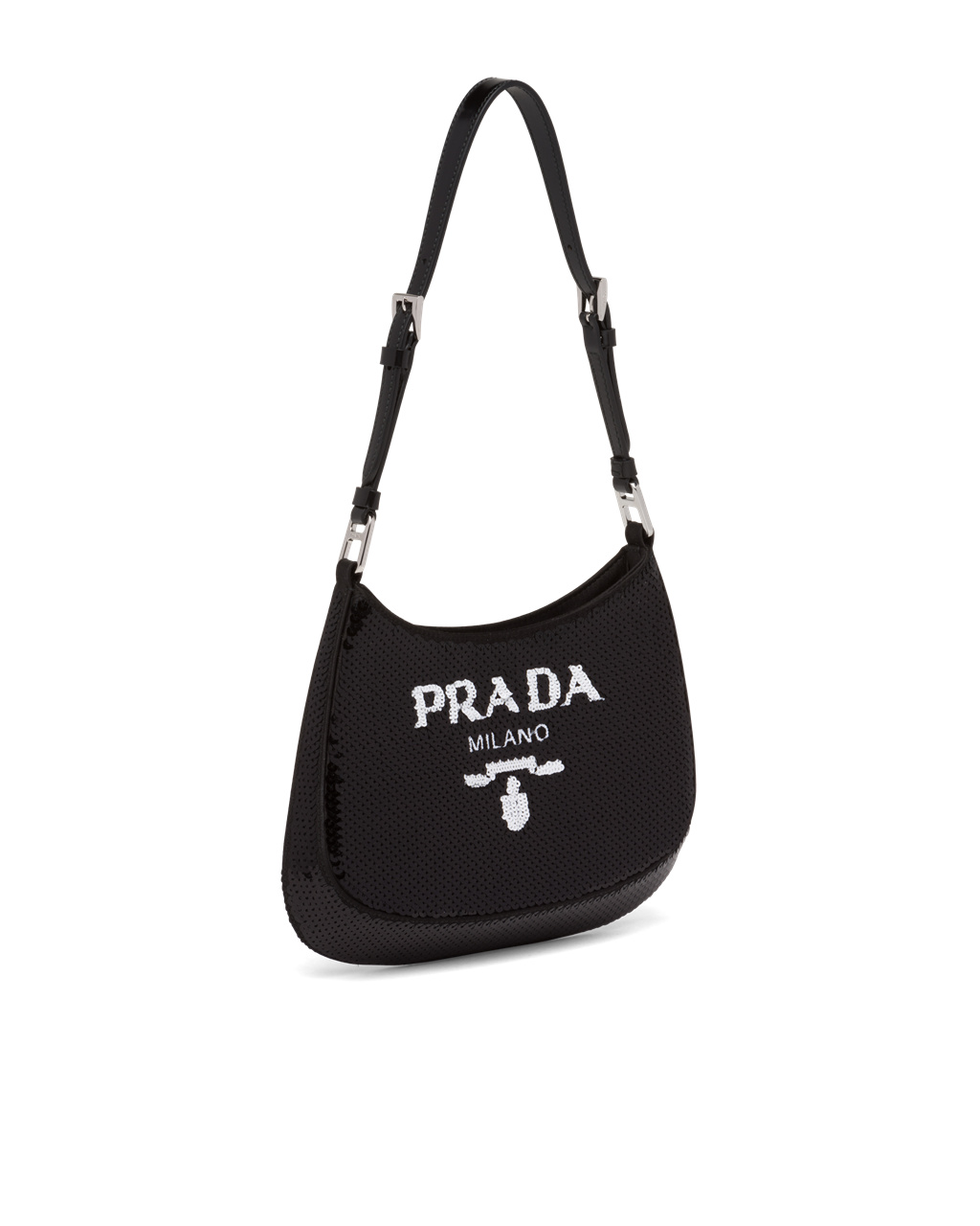 Prada Prada Cleo Sequined Bag Negras Blancas | 41967-OFJV