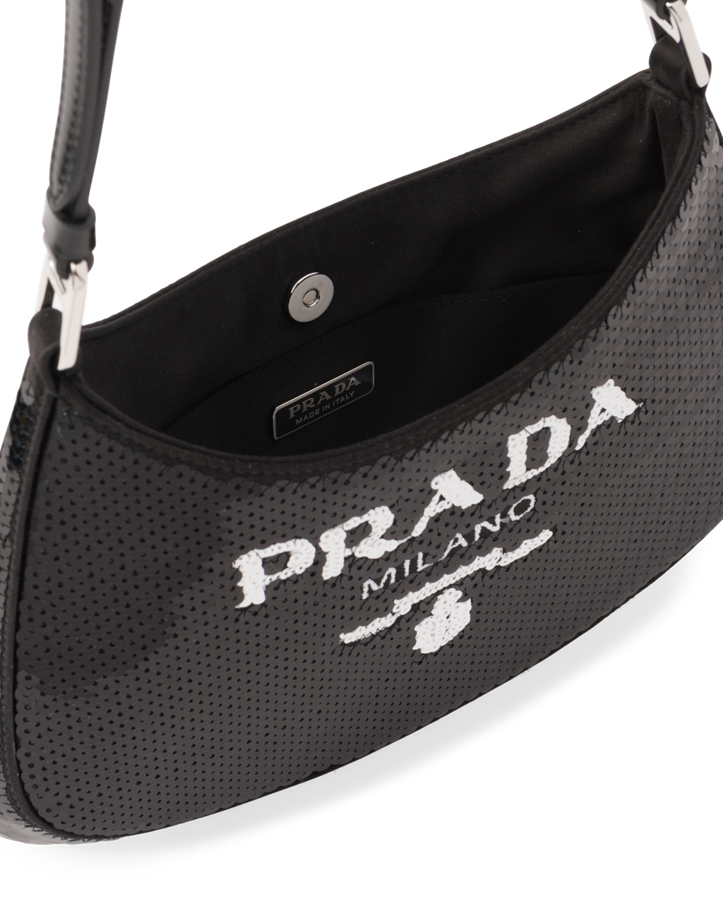 Prada Prada Cleo Sequined Bag Negras Blancas | 41967-OFJV