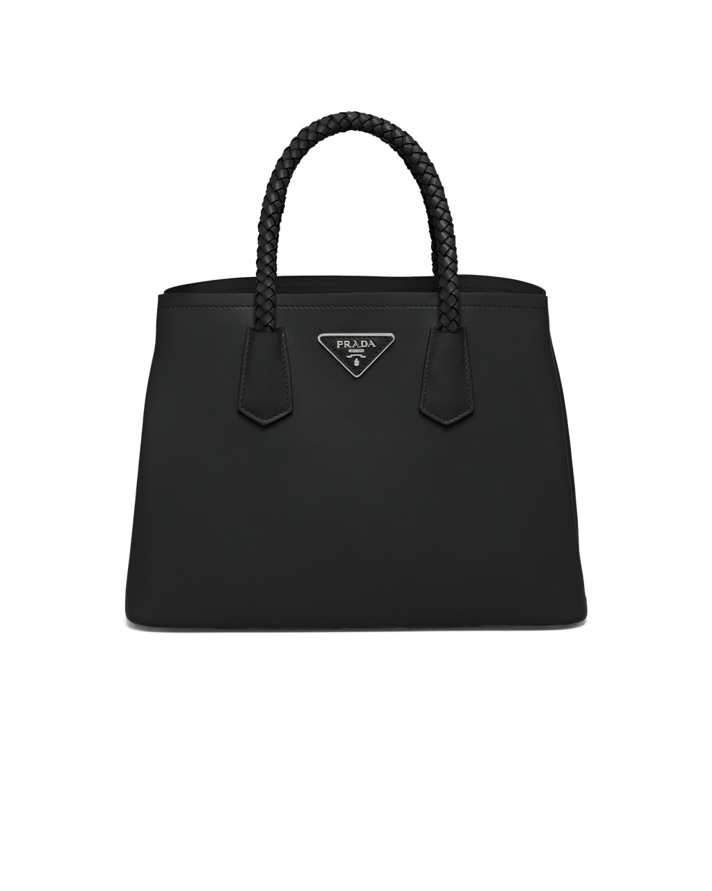 Prada Prada Double Medium Cuero Handbag Negras | 35189-DSLQ