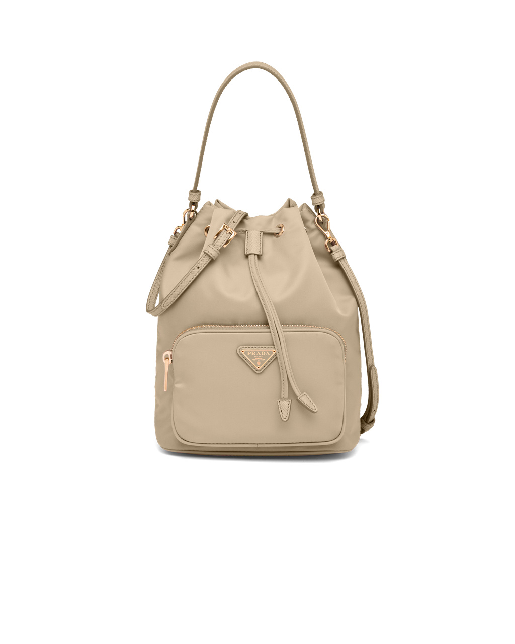 Prada Prada Duet Re-nylon Bucket Shoulder Bag Beige | 28540-GZCW