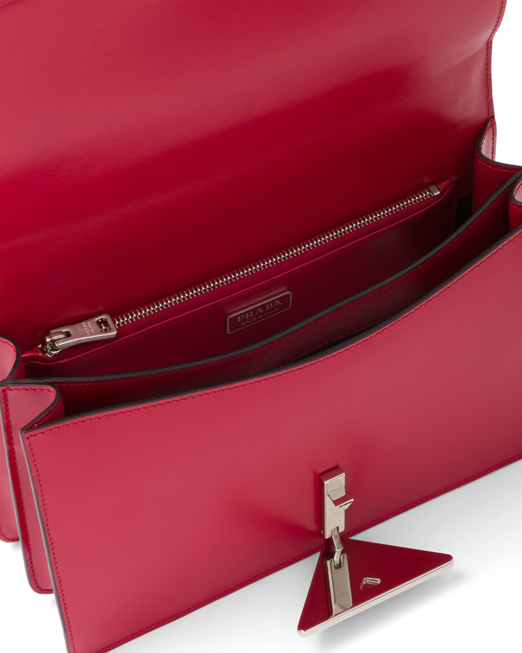 Prada Prada Emblème Brushed-leather Bag Scarlet | 21958-DXBO