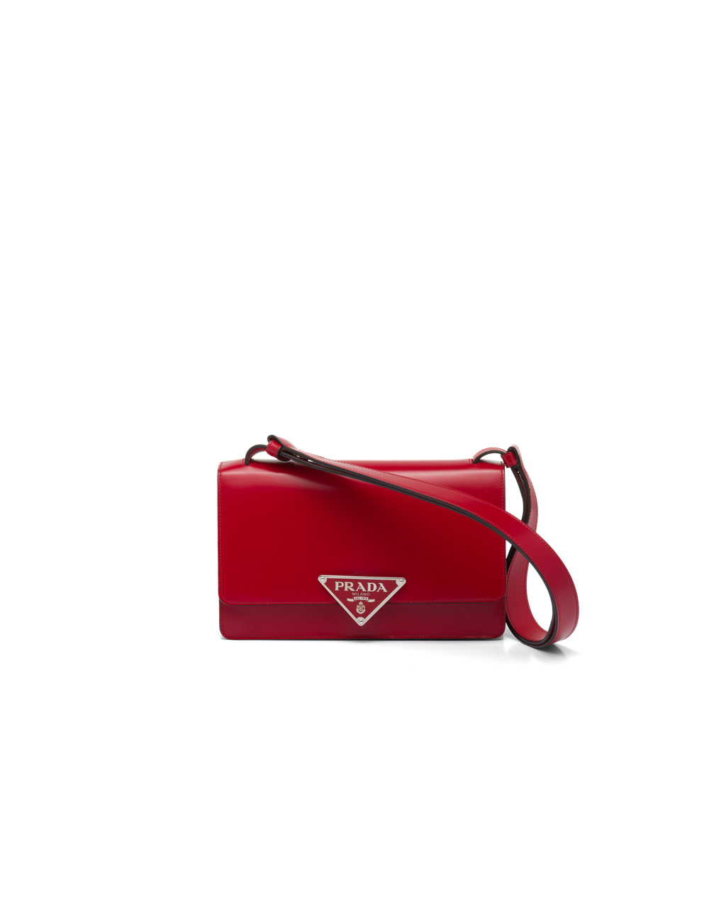 Prada Prada Emblème Brushed-leather Bag Scarlet | 21958-DXBO