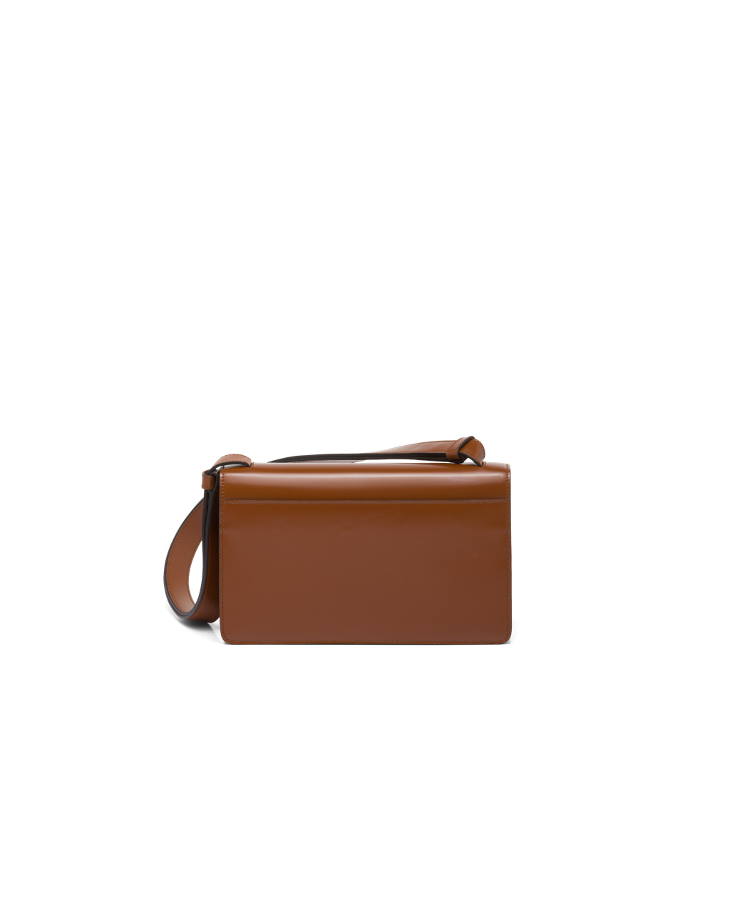 Prada Prada Emblème Brushed-leather Bag Tobacco | 90284-PUNS