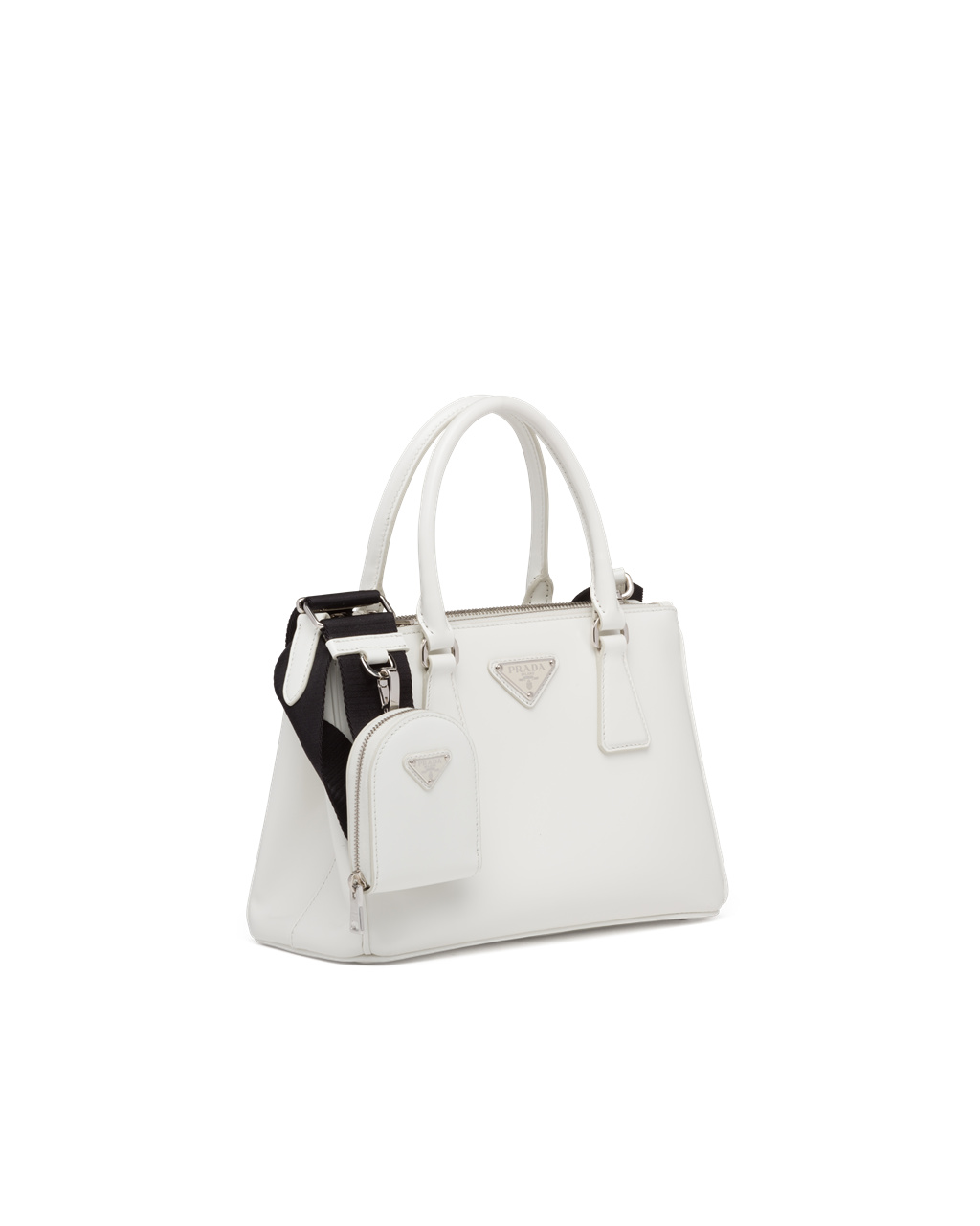 Prada Prada Galleria Brushed Cuero Small Bag Blancas | 69158-KMYB