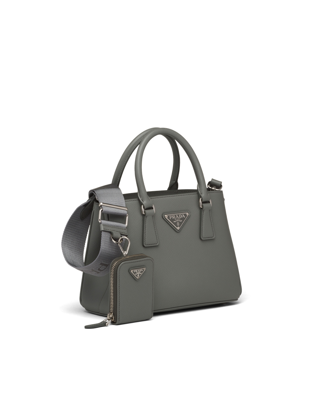 Prada Prada Galleria Saffiano Cuero Mini Bag Slate Gray | 73824-DGTN