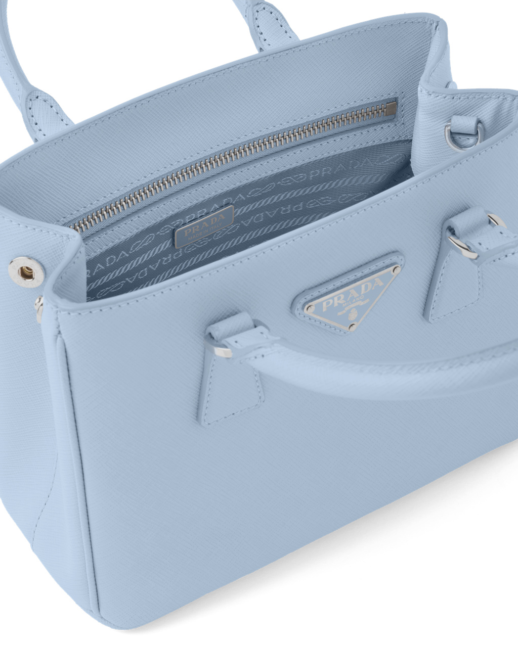 Prada Prada Galleria Saffiano Cuero Mini-bag Celeste | 78135-QGFO