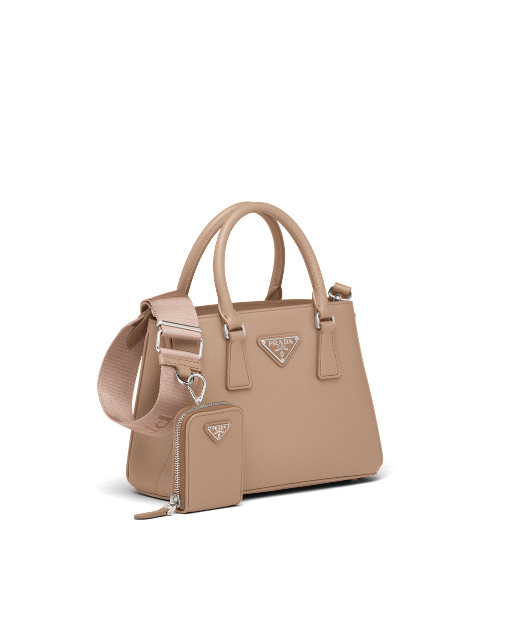 Prada Prada Galleria Saffiano Cuero Mini Bag Beige | 83047-UHAK