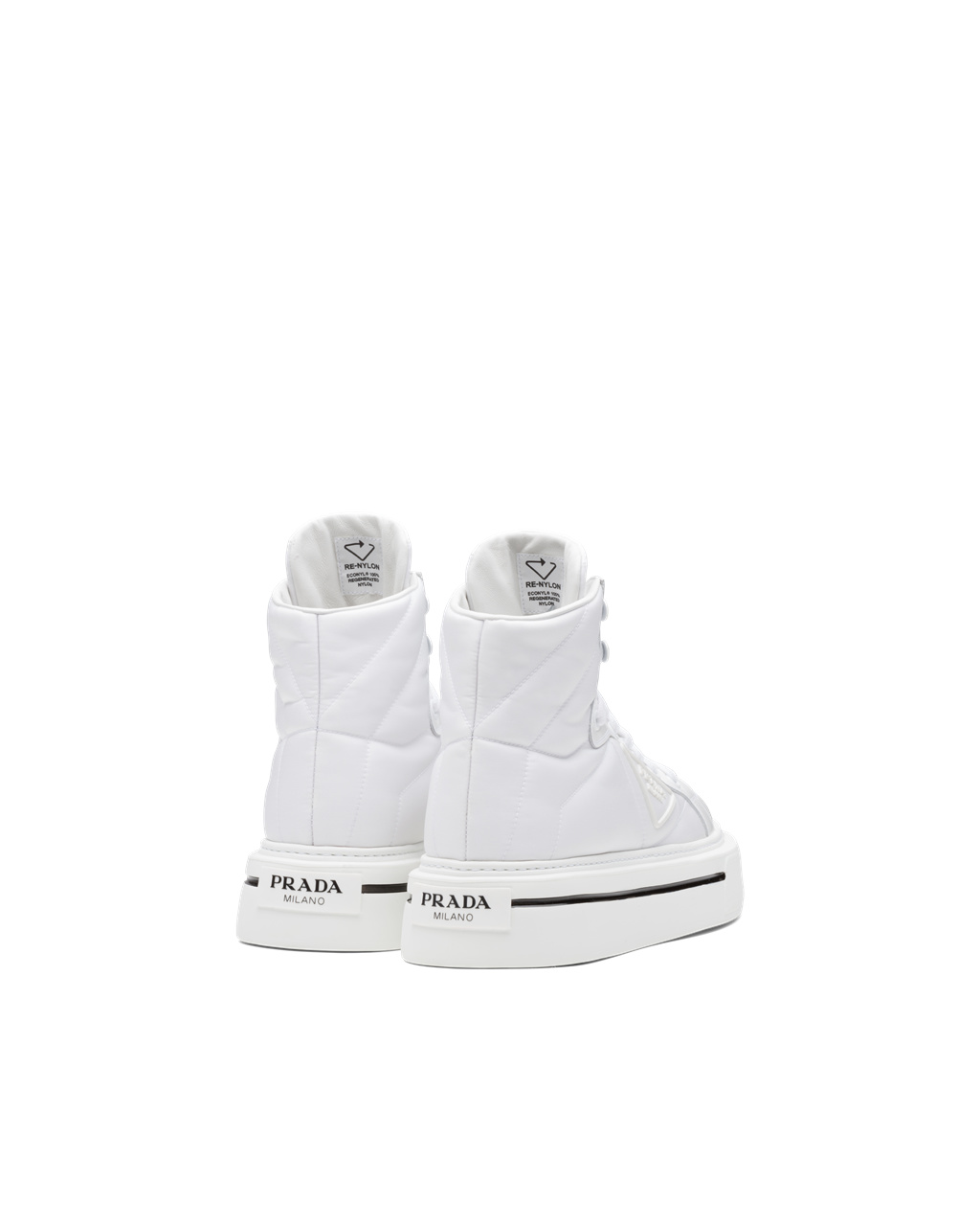 Prada Prada Macro Re-nylon And Brushed Cuero High-top Sneakers Blancas | 06192-XAUD