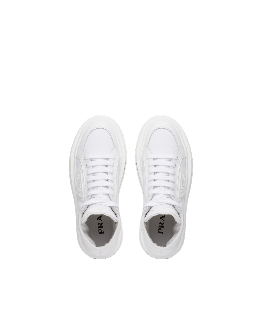 Prada Prada Macro Re-nylon And Brushed Cuero High-top Sneakers Blancas | 06192-XAUD