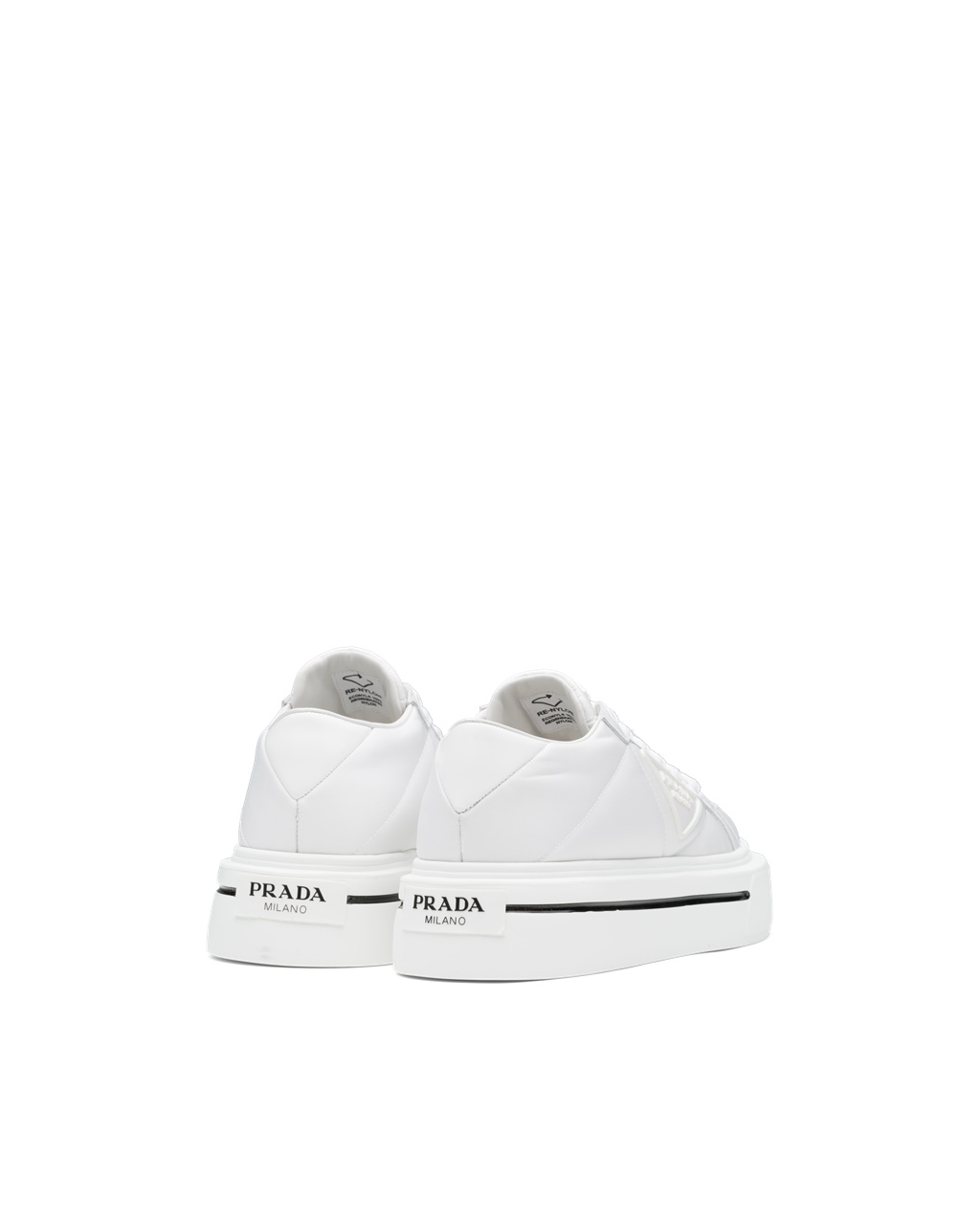 Prada Prada Macro Re-nylon And Brushed Cuero Sneakers Blancas | 17249-GUSY