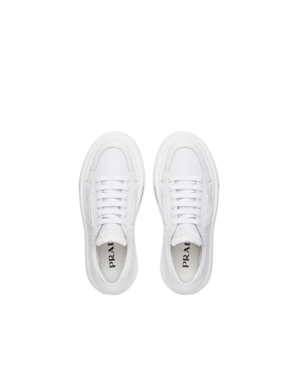 Prada Prada Macro Re-nylon And Brushed Cuero Sneakers Blancas | 17249-GUSY