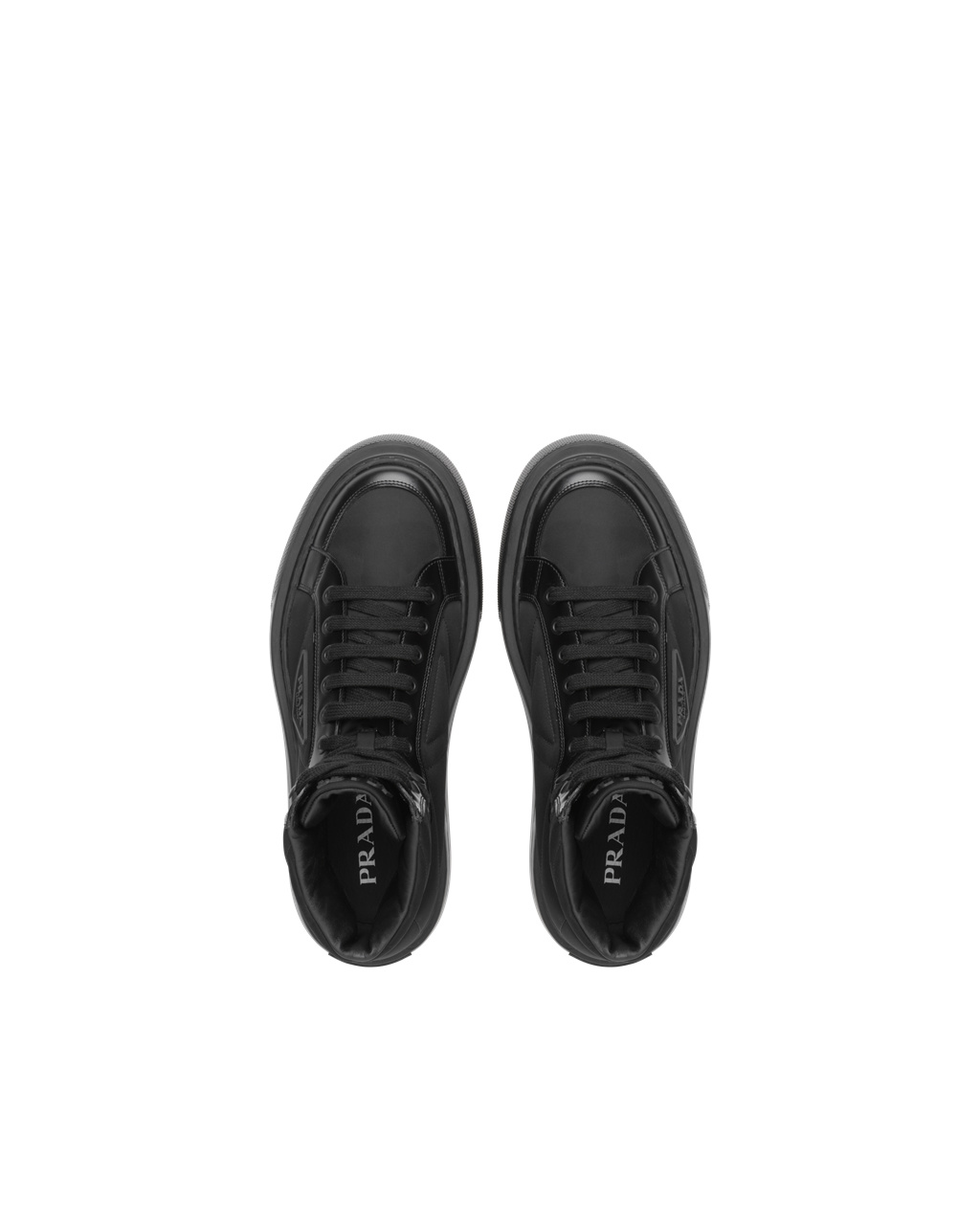 Prada Prada Macro Re-nylon And Brushed Cuero High-top Sneakers Negras | 54392-NCBI