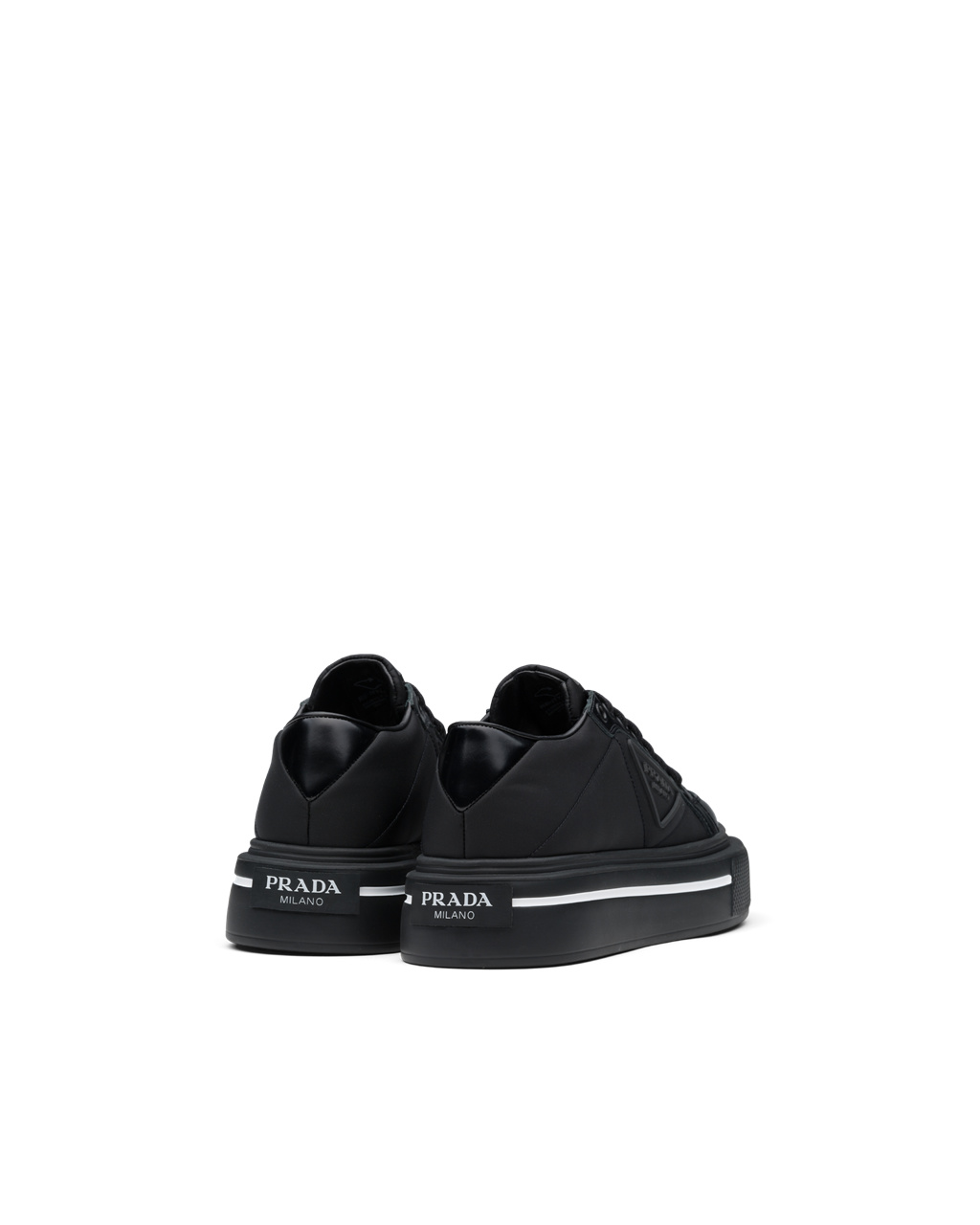 Prada Prada Macro Re-nylon And Brushed Cuero Sneakers Negras | 71306-LXDA