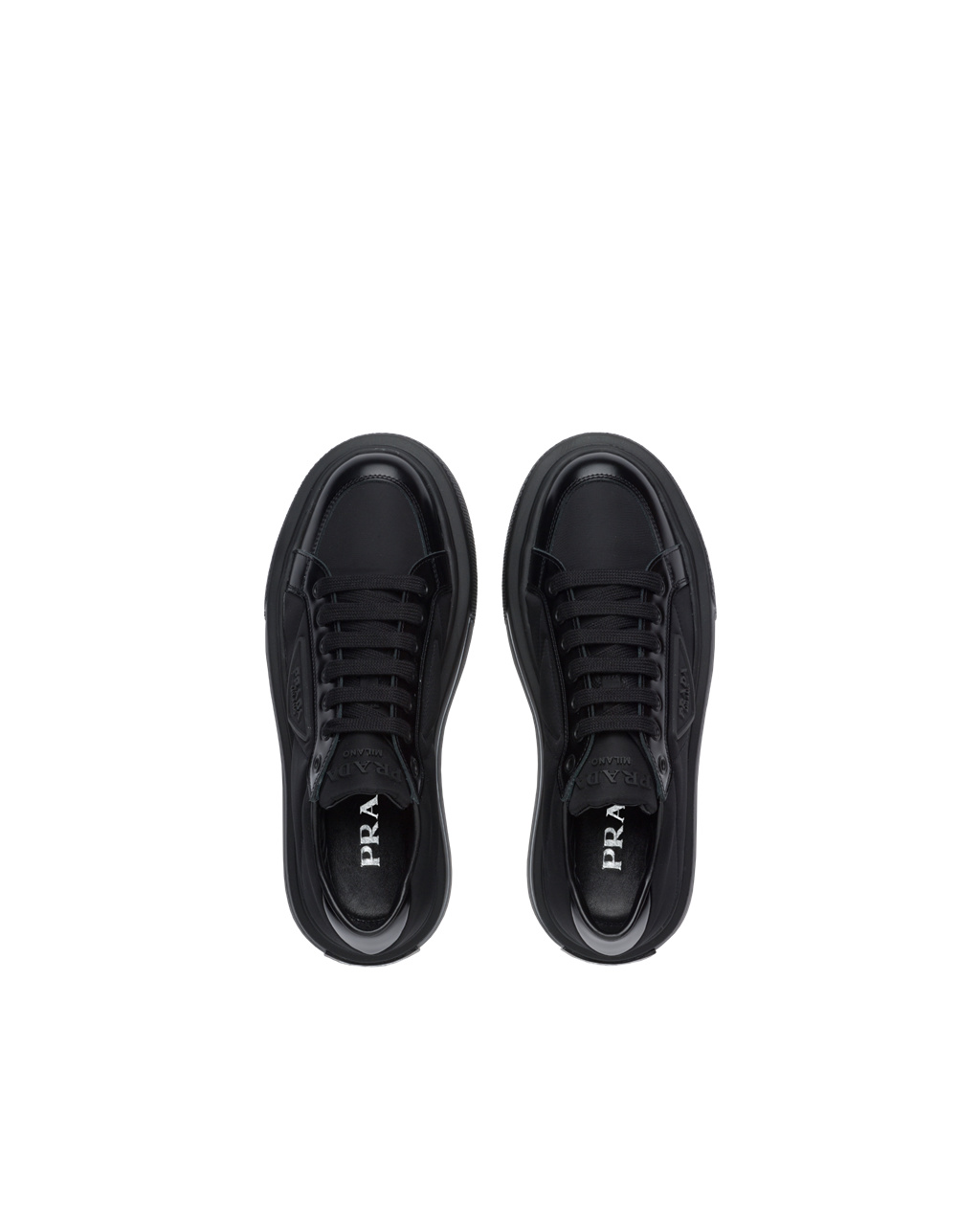 Prada Prada Macro Re-nylon And Brushed Cuero Sneakers Negras | 71306-LXDA