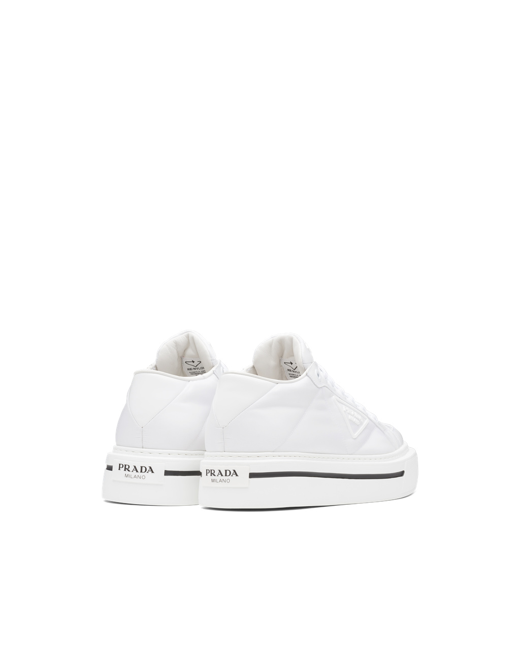 Prada Prada Macro Re-nylon And Brushed Cuero Sneakers Blancas | 90517-JIBD