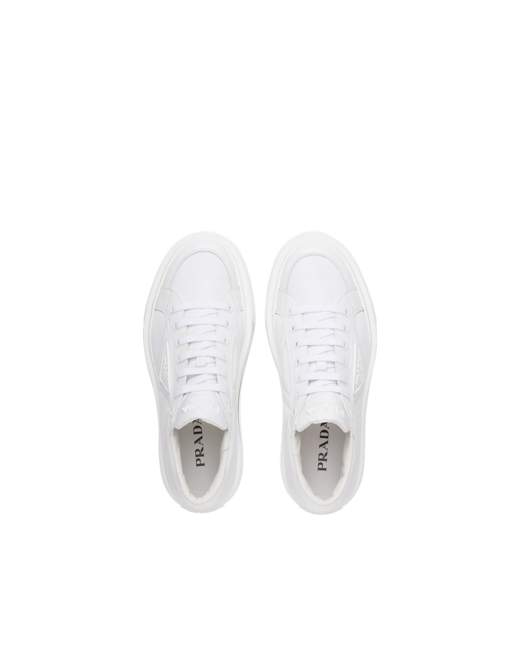 Prada Prada Macro Re-nylon And Brushed Cuero Sneakers Blancas | 90517-JIBD