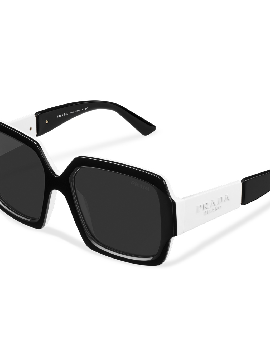 Prada Prada Monochrome Sunglasses Squared Slate Gray Lenses | 58263-RYKD