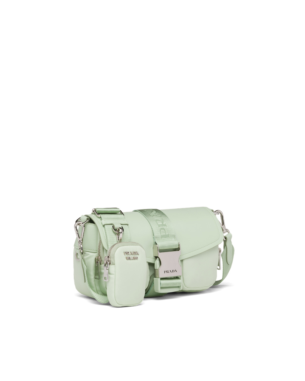 Prada Prada Pocket Nylon And Brushed Cuero Bag Aqua | 58609-AKYC