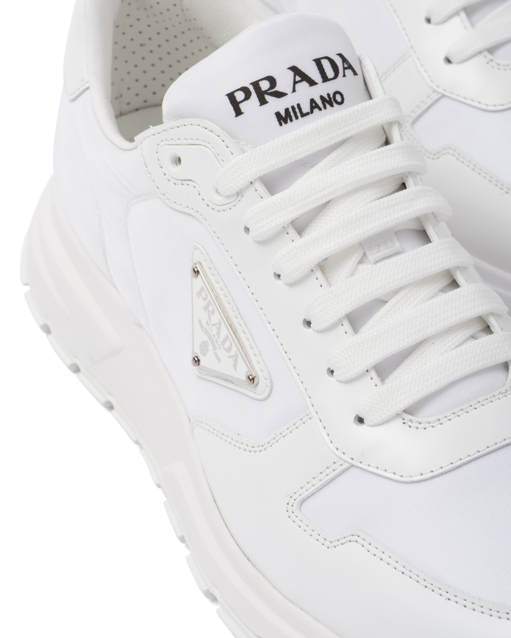 Prada Prada Prax 1 Re-nylon And Brushed Cuero Sneakers Blancas | 90126-IWRP