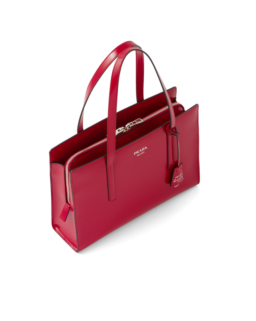 Prada Prada Re-edition 1995 Brushed-leather Medium Handbag Scarlet | 71542-ZJVF