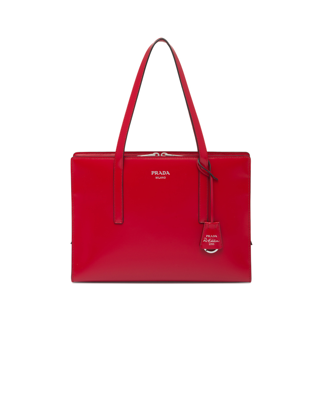 Prada Prada Re-edition 1995 Brushed-leather Medium Handbag Scarlet | 71542-ZJVF