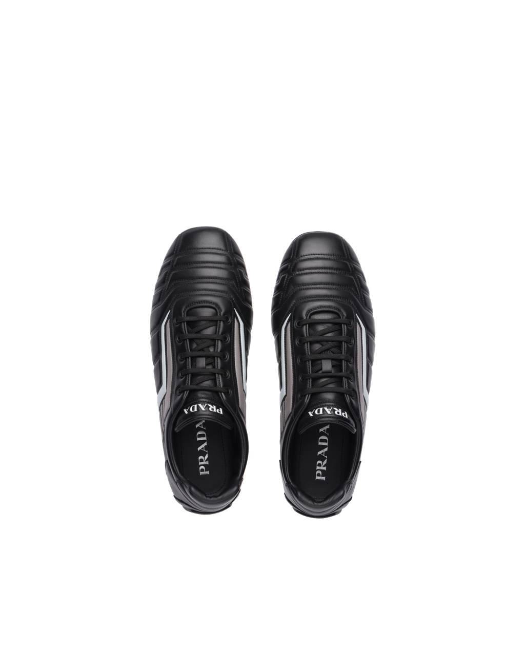 Prada Prada Rev Cuero Sneakers Negras | 27654-RHDP