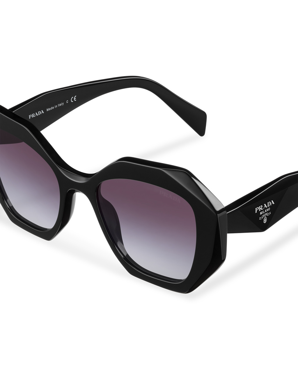 Prada Prada Symbole Sunglasses Geometrical Gradient Smoky Gray Lenses | 08436-WZDQ