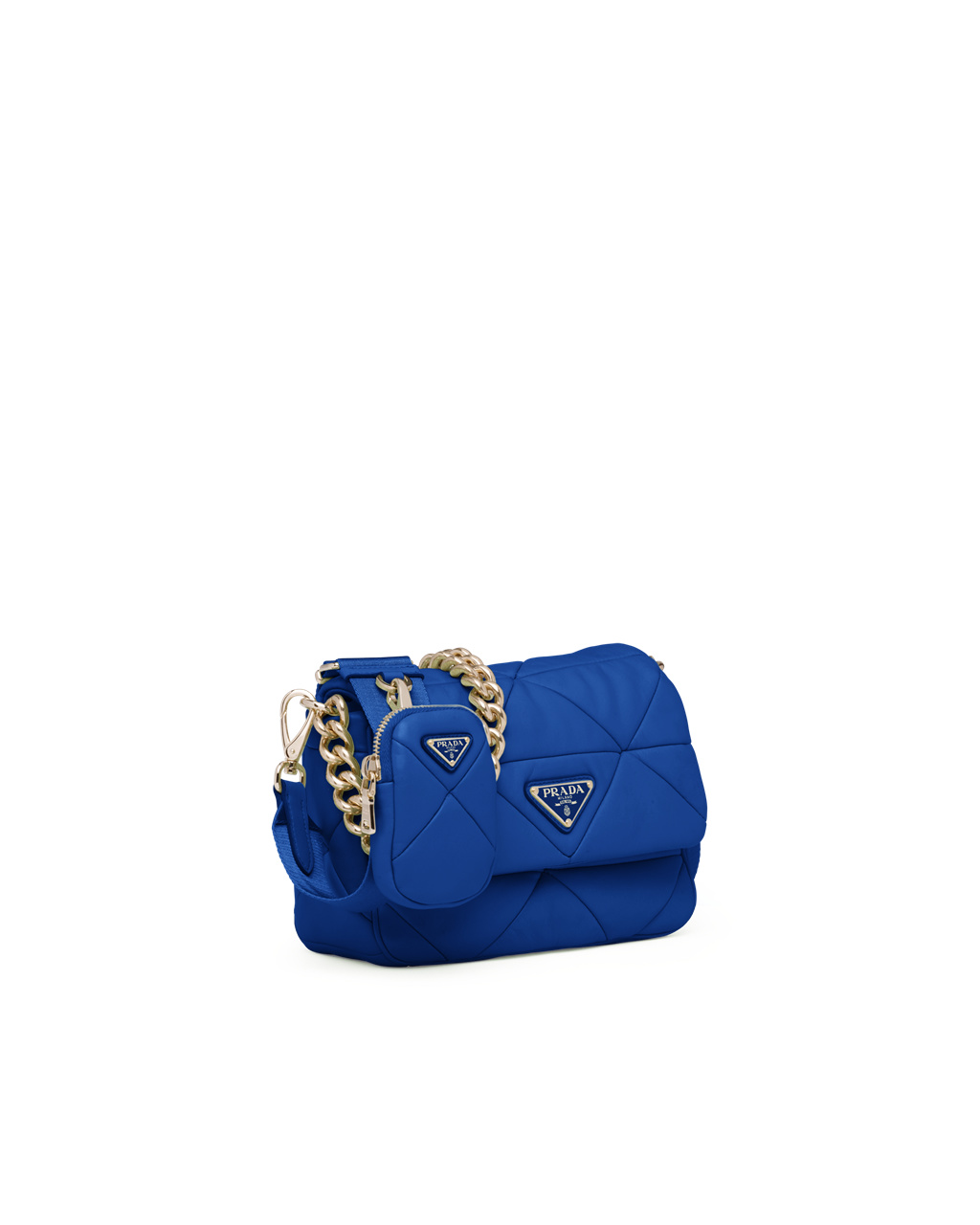 Prada Prada System Nappa Cuero Patchwork Bag Azul Real Azules | 39784-FIQA