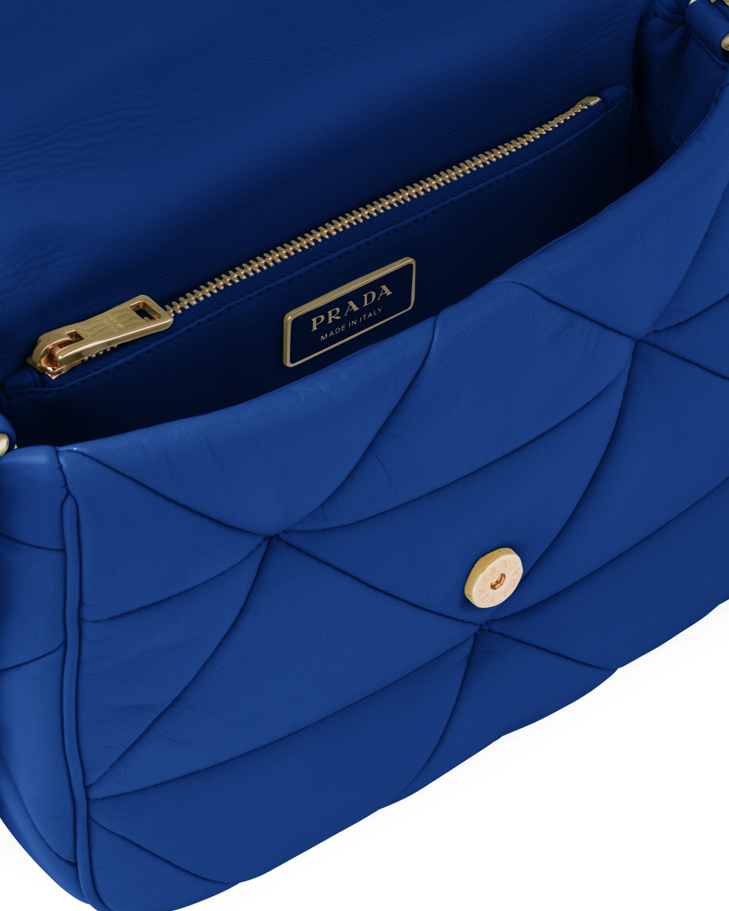 Prada Prada System Nappa Cuero Patchwork Bag Azul Real Azules | 39784-FIQA