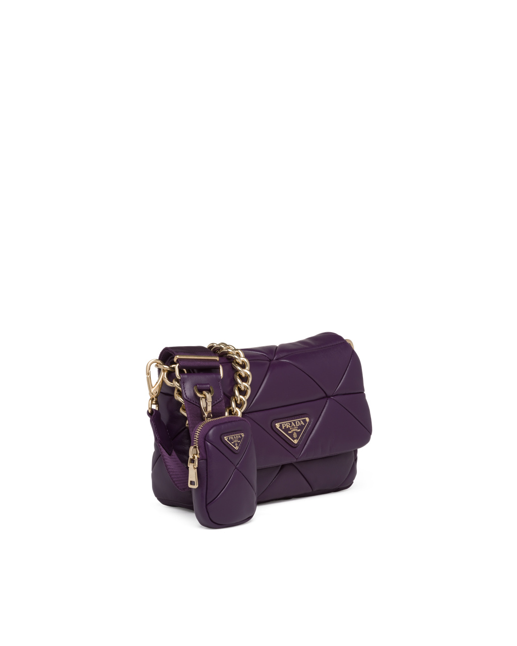 Prada Prada System Nappa Cuero Patchwork Bag Violet | 62417-RBNC