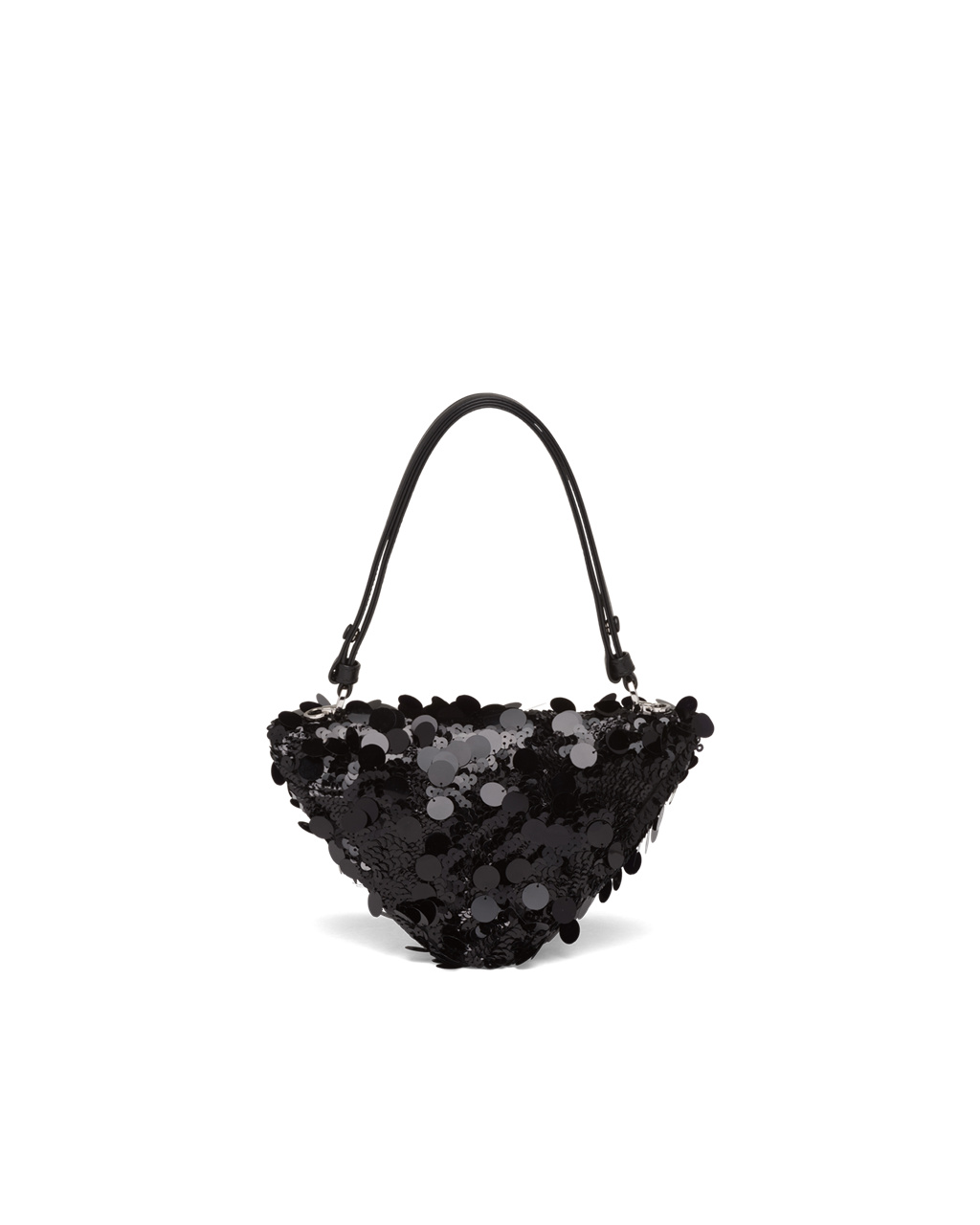 Prada Prada Triangle Sequin And Cuero Handbag Negras | 80936-KRDA